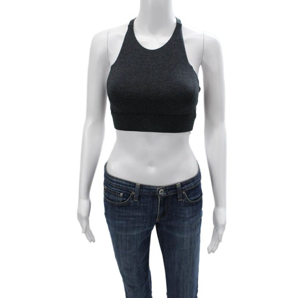 We Me Womens Gray V Neck Bra Polyester Spandex Sleeveless Size S